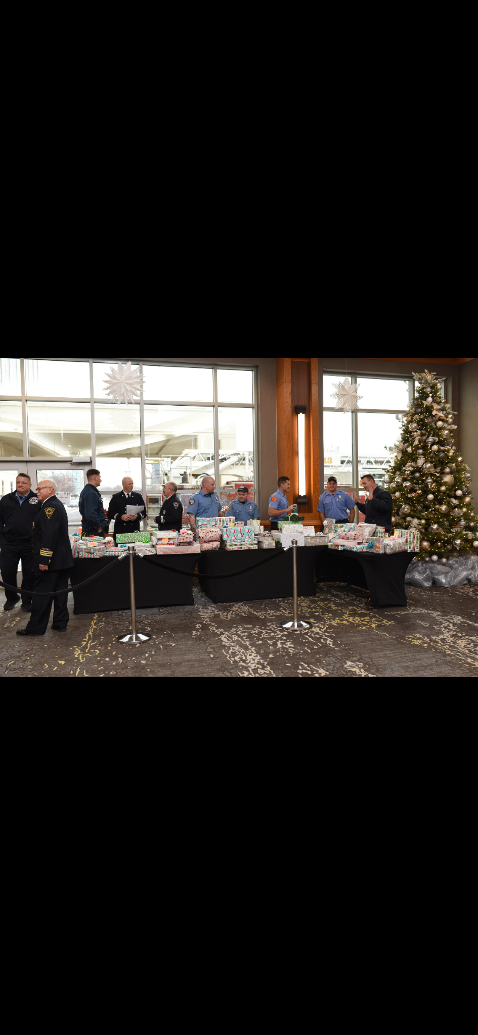 First responders at a holiday gift event